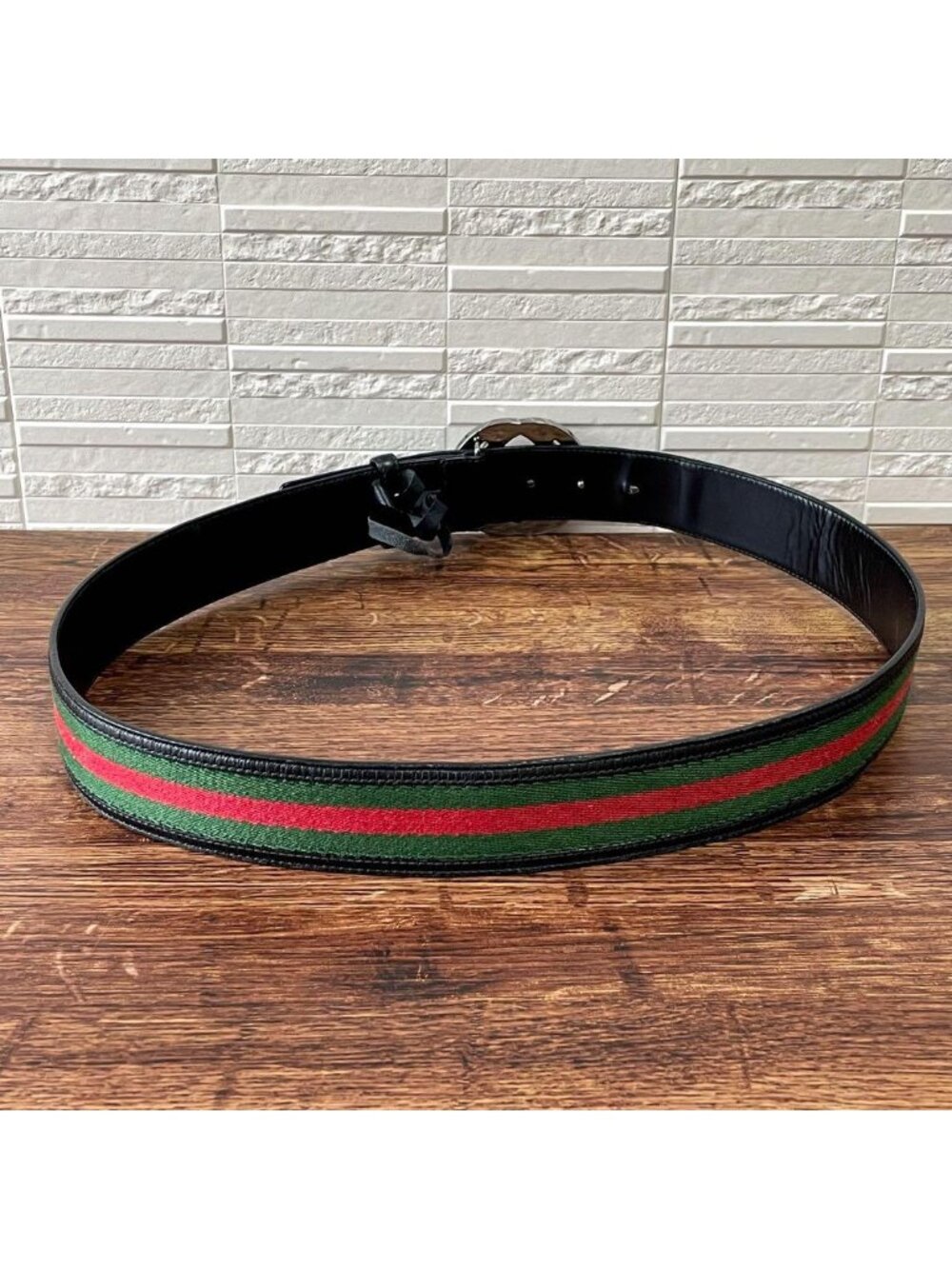 Gucci GG Interlocking Buckle Belt Sherry Leather Silver - Picture 5 of 10